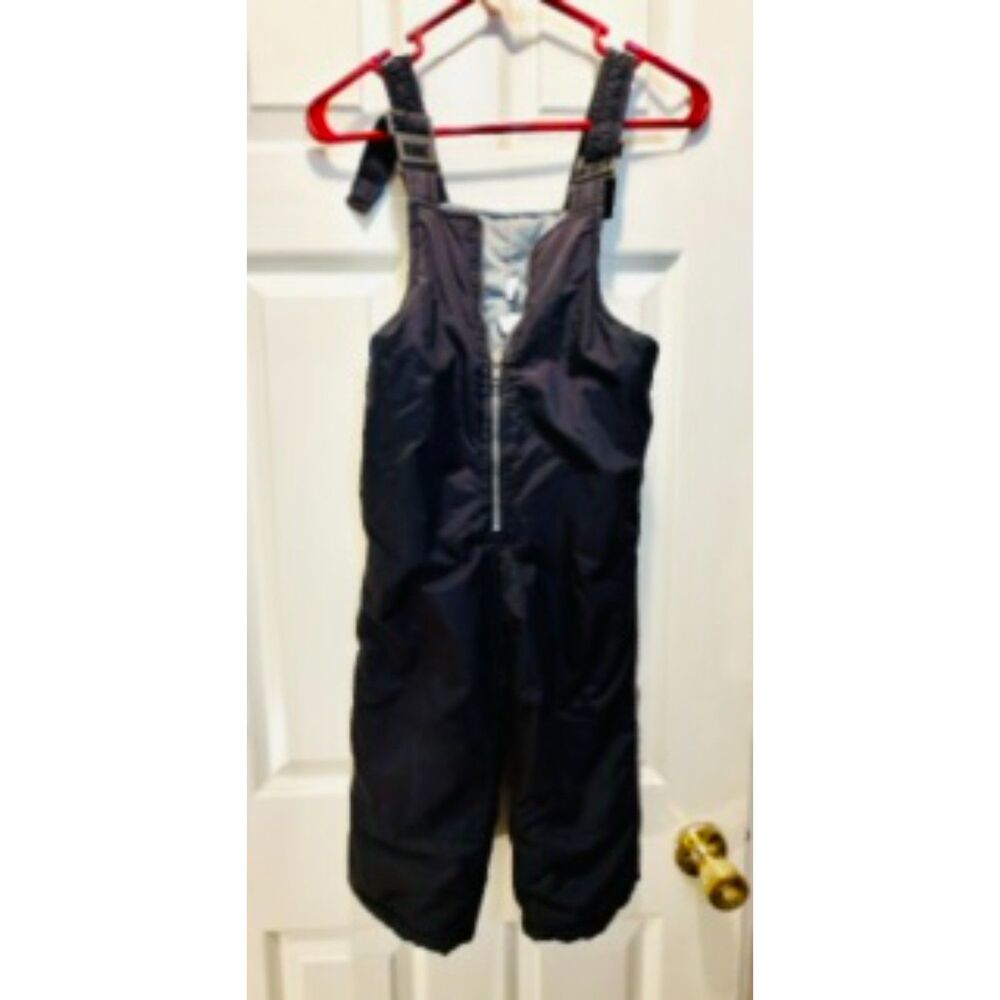 Kids Unisex Black Bibbed Insulated Snow Overalls Size 4T/LT